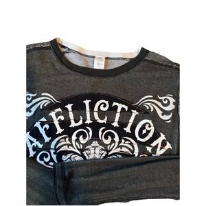 Affliction Mens Reversible Thermal Long Sleeve Shirt Size Large L  USA
